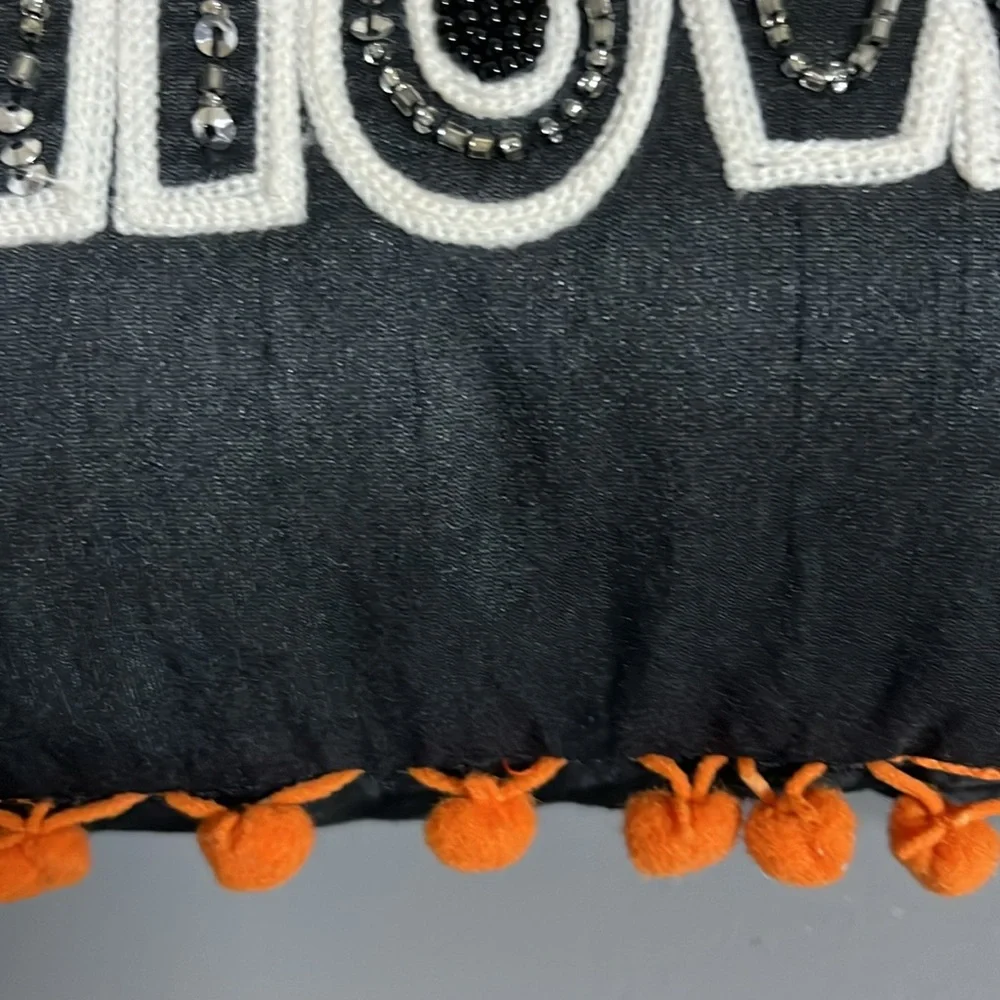 Halloween Pillow Oblong - lots of beading